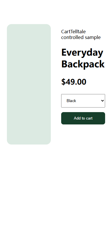 Representative product page · Mobile viewport before the controlled change